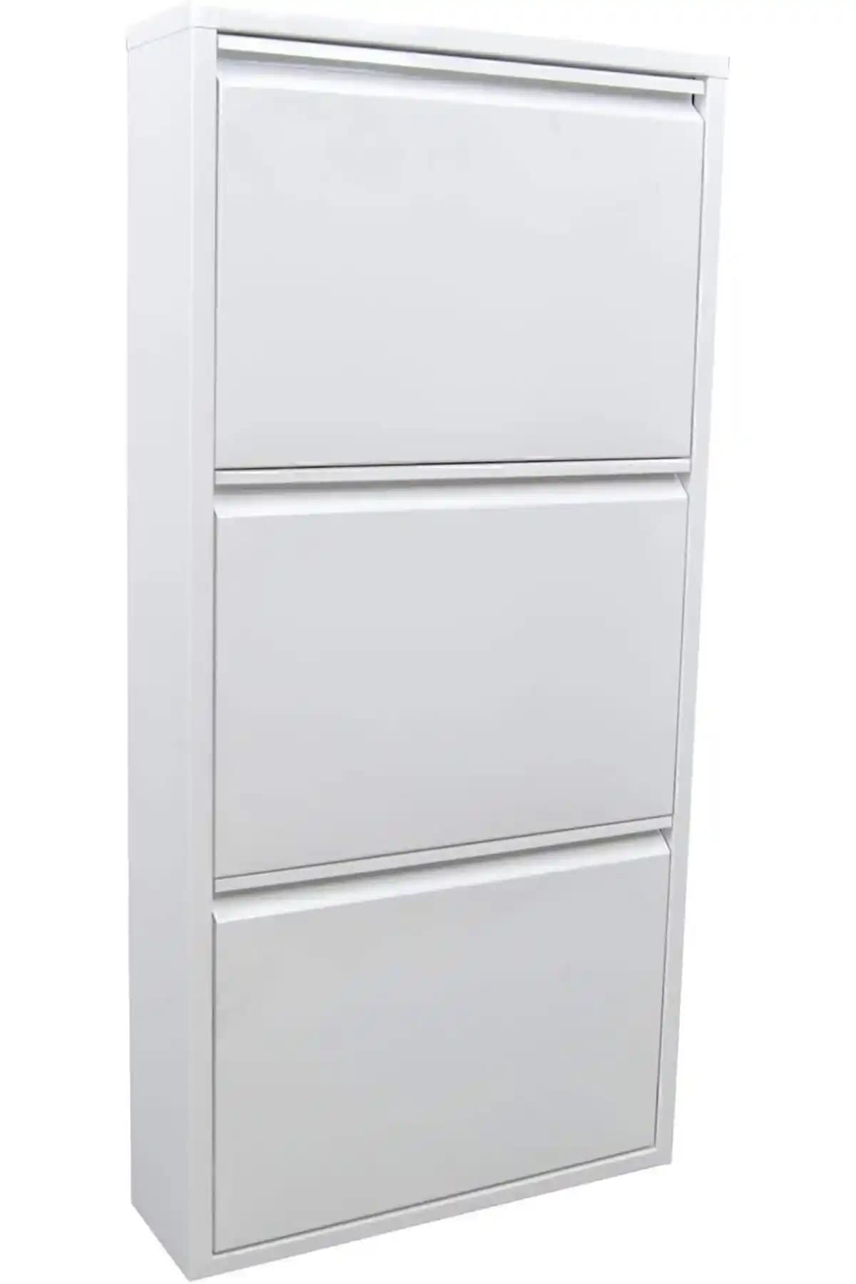 Adlsteel 3'lü Metal Ayakkabılık Modern ve Dayanıklı Depolama Çözümü