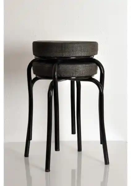 Akk Ticaret Antrasit Renk Kumaş ve Siyah Profil Demir Tabureleri Karşılaştırması