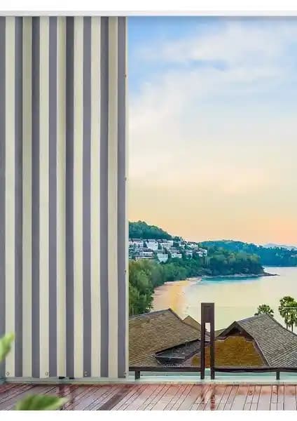 Altın Pamuk Balkon Perdesi Karşılaştırması Gri Krem ve Mavi Seçenekler