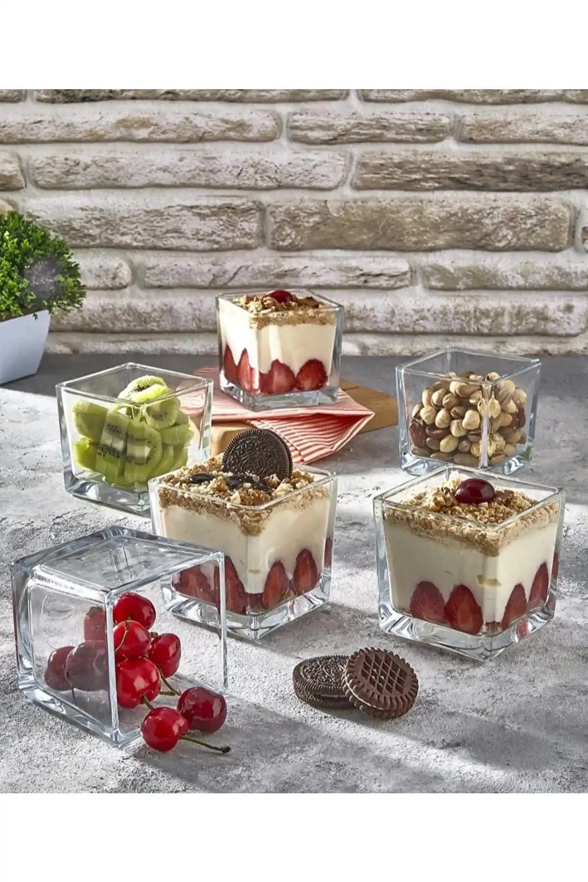 Amentes 6'lı Magnolia Cam Kase Seti Şık ve Çok Yönlü Sunum ve Dekorasyon Ürünü