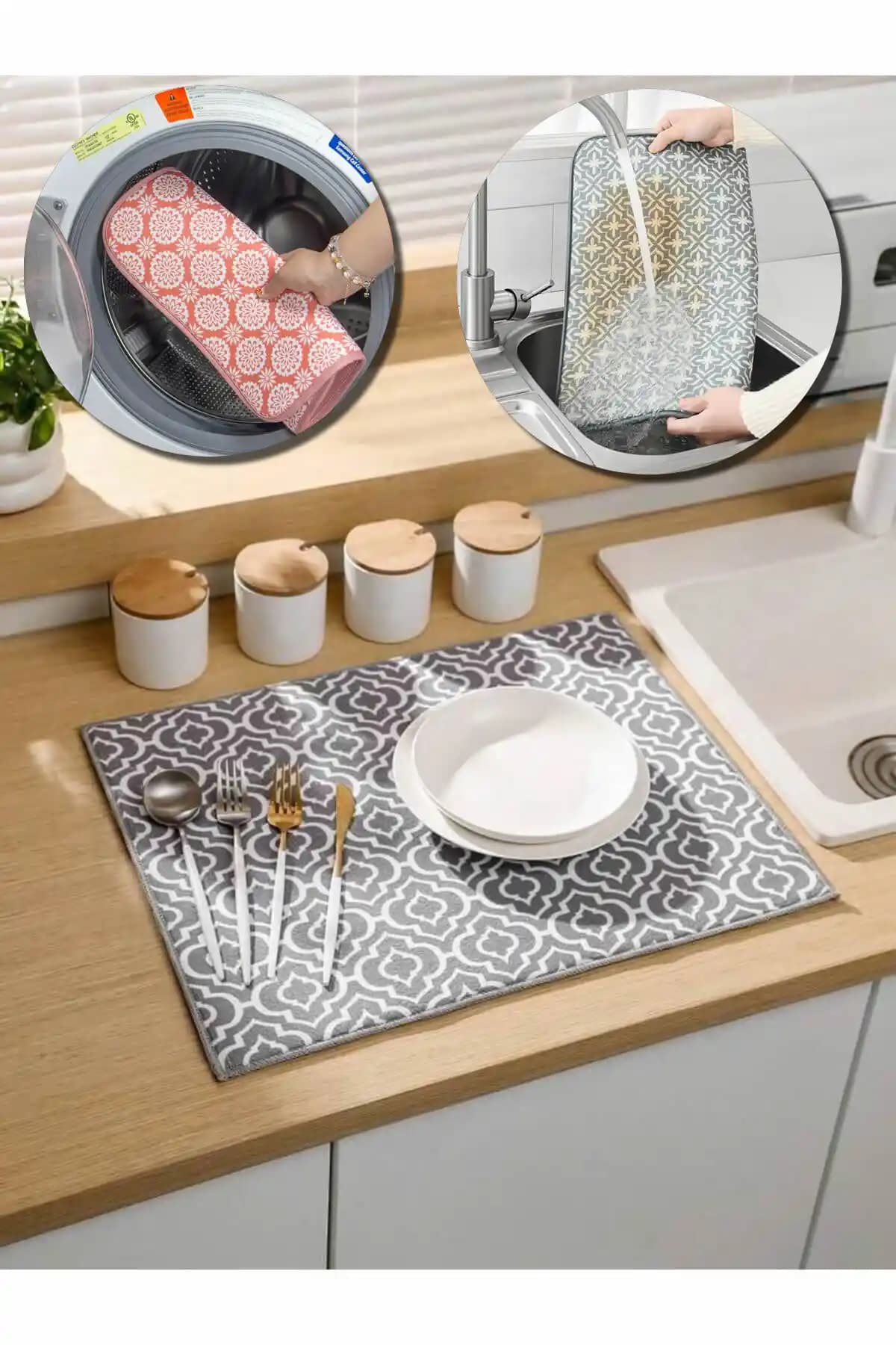 ARVALE Nano Teknoloji Koku ve Nem Önleyici 38x50 cm Su Emici Kurutma Matı