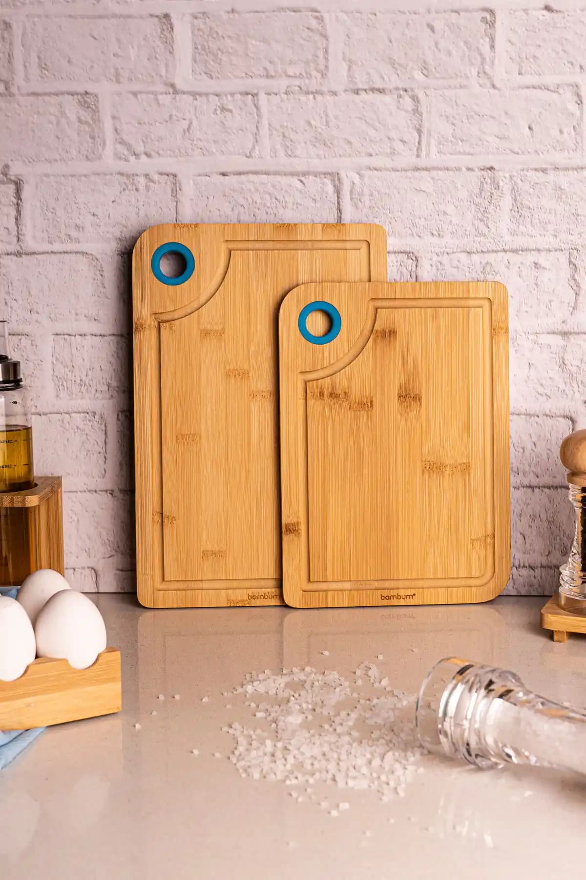Bambum Dual İkili Kesme Tahtası: Modern ve Pratik Mutfak Gereçleri