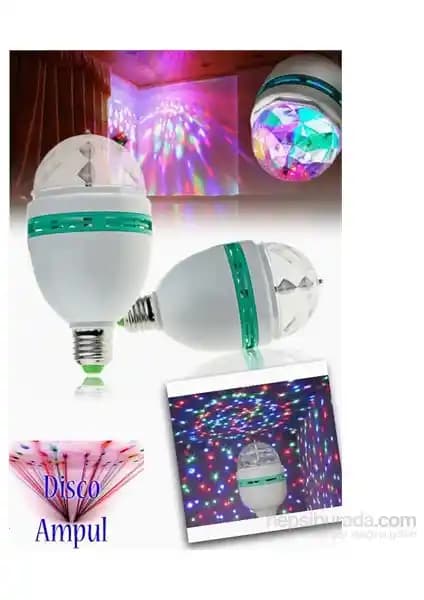 Cix Dekoratif 360 Derece Dönen LED Disko Lamba: Renkli ve Hareketli Atmosfer Yaratıcı Çözüm