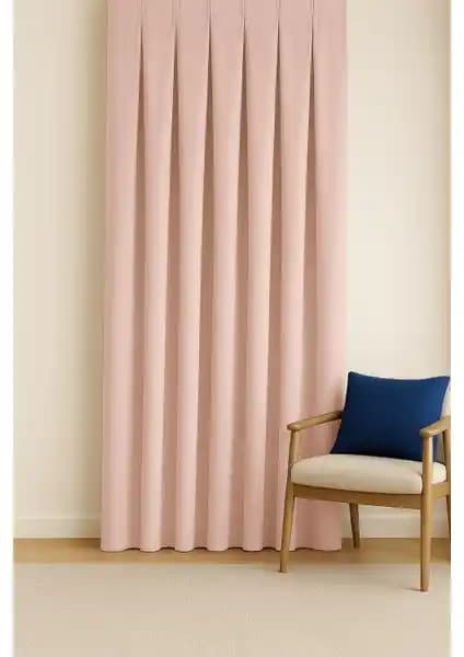 Cortibo Barcelona Kadife Dokulu Pudra Perde Modern ve Şık İç Mekan Dekorasyonu İçin
