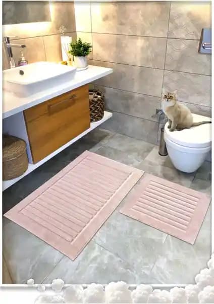 Cotton Crafty %100 Pamuk Dokuma Banyo Paspas Seti Doğal ve Sürdürülebilir Seçenekler