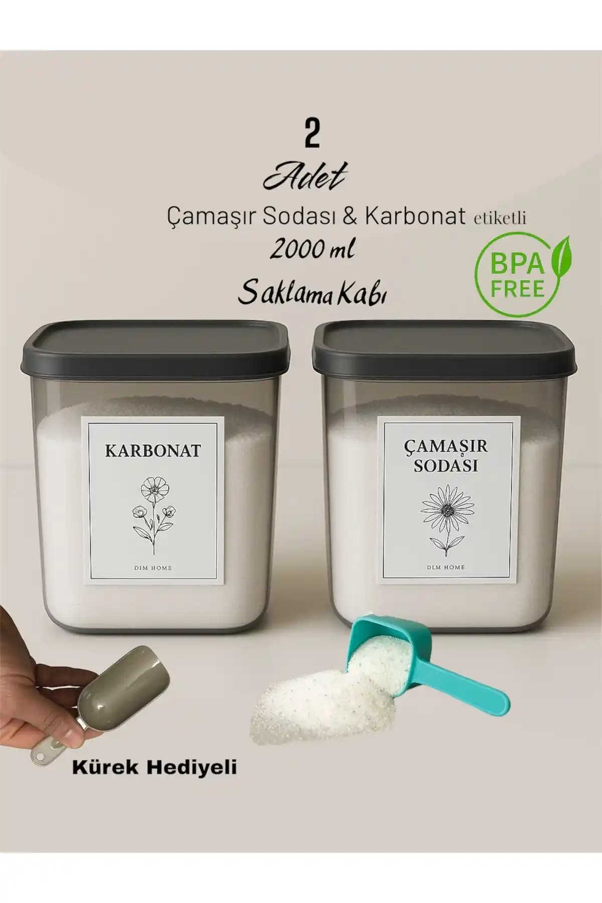 Dem Home 2'li Antrasit Saklama Kabı Seti Günlük Kullanım ve Düzenleme İçin Uygun