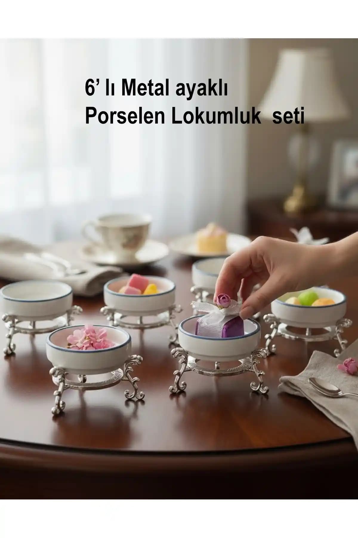 EVSTYLE Ayaklı Porselen Lokumluk Seti: Şık ve Fonksiyonel Sunum Çözümleri