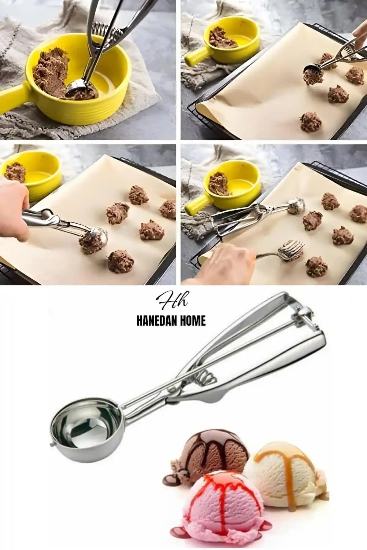 Hanedan HOME Büyük Dondurma Kaşığı-1801-08: Çok Yönlü Kullanım ve Dayanıklılık Sağlayan Mutfak Aracı