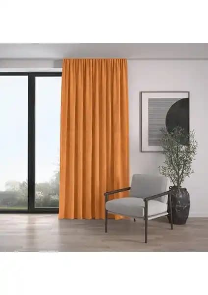 Kadife Görünümlü Perde Seçenekleri: Portakal ve Taş Rengi Modellerin Özellikleri