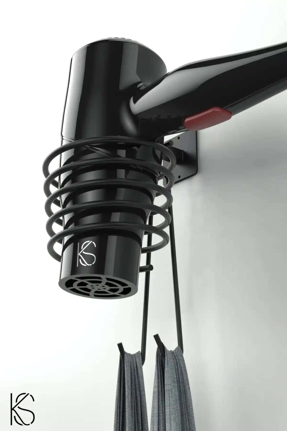 KILINÇ STORE Siyah Fön Makinesi Askısı: Dayanıklı ve Estetik Çözüm