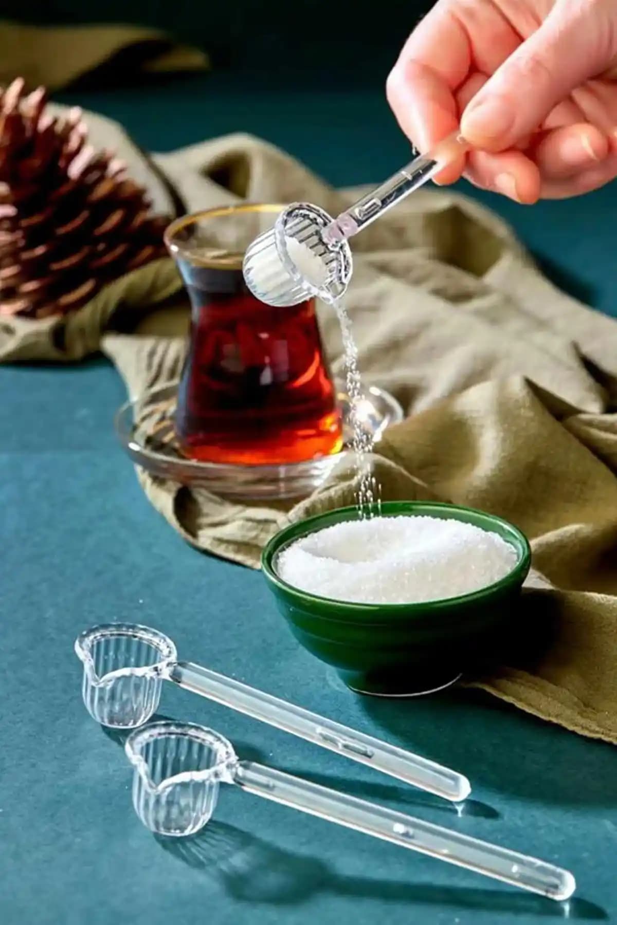 LaGabya Mika Origami Şekilli Kristal Şeker Baharat Kaşığı Seti 6 Adet