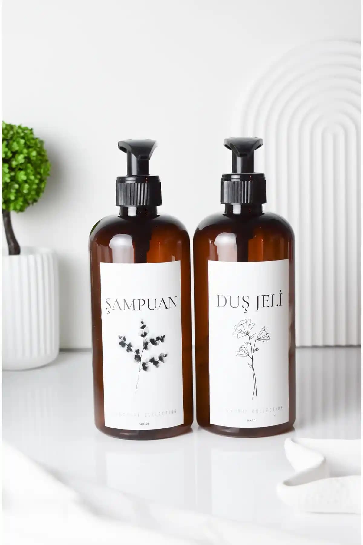 LALEZEN HOME Çiçekli Şampuan ve Duş Jeli Şişesi Estetik ve Fonksiyonellik Sunan Pratik Ürün