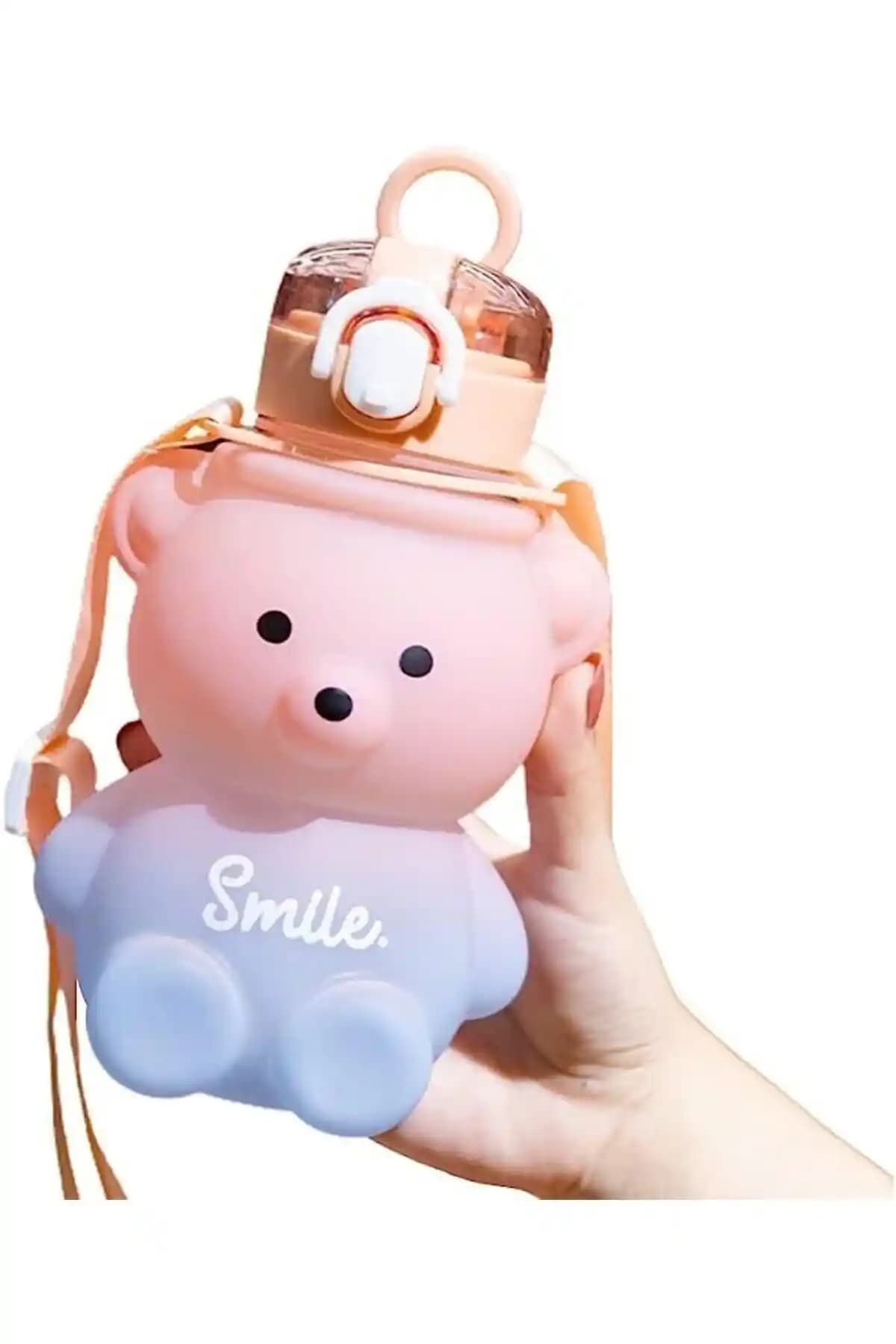 Leon Life Ayıcıklı Çocuk Su Şişesi 800 ml Pratik ve Güvenli Kullanım İçin Tasarlandı