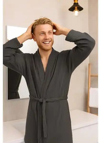 Lucy and Home Uniseks Müslin Bornoz: Yüksek Kalite ve Şıklık Bir Arada