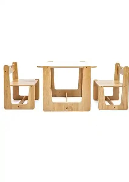 Minera 2-4 Yaş Montessori Ahşap Çocuk Masası ve Sandalyesi Seti Güvenli ve Dayanıklı Tasarım
