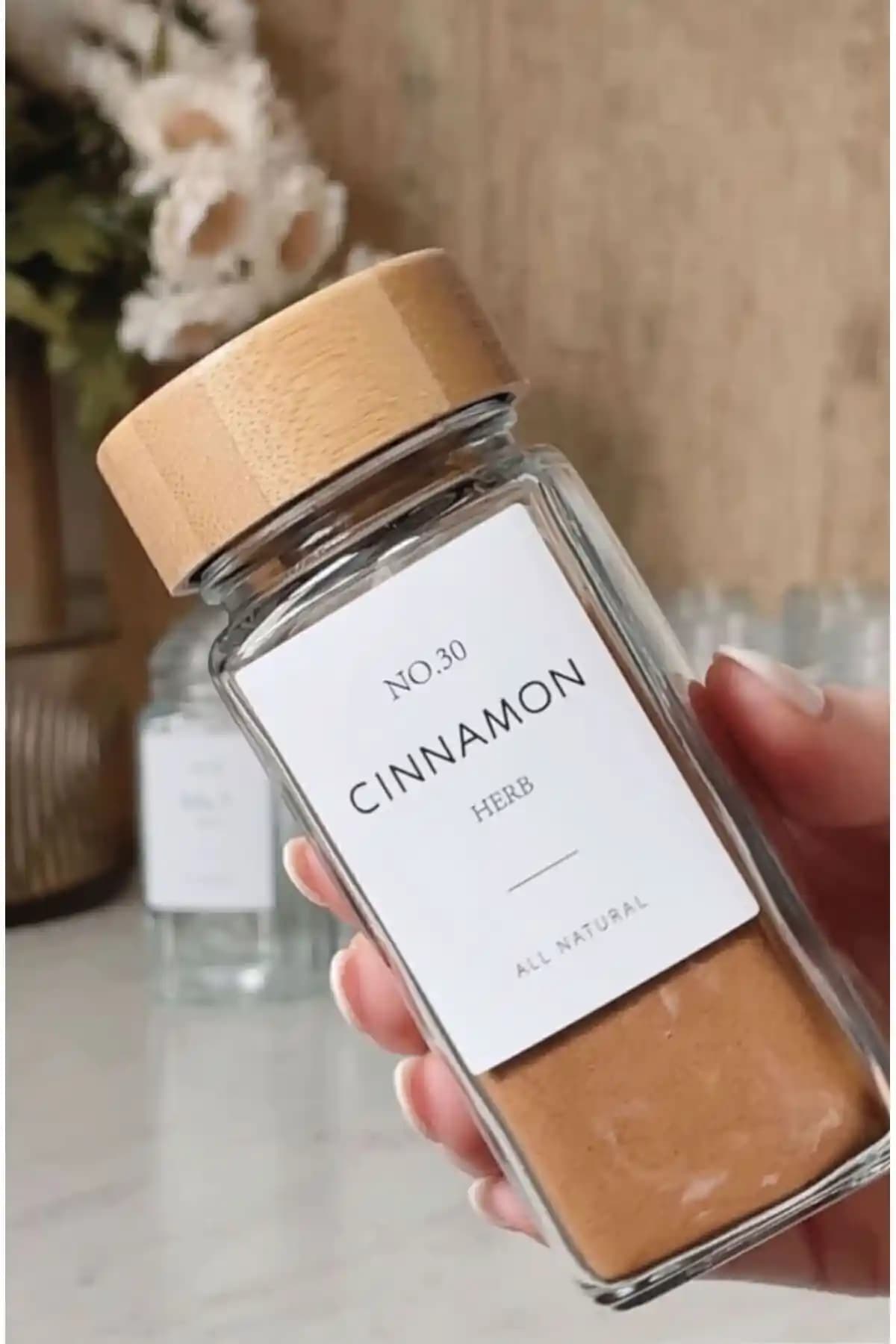 MODA OZY Bambu Kapaklı 120ml Cam Baharatlık Seti Mutfakta Şıklık ve İşlevsellik