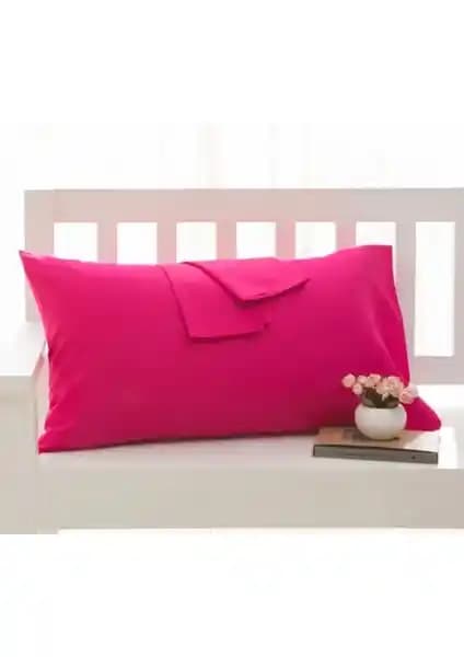 MODELHOME Fuşya Renkli Pamuklu Kumaştan Kapaklı Yastık Kılıfı Seti 50x70 cm estetik ve dayanıklı