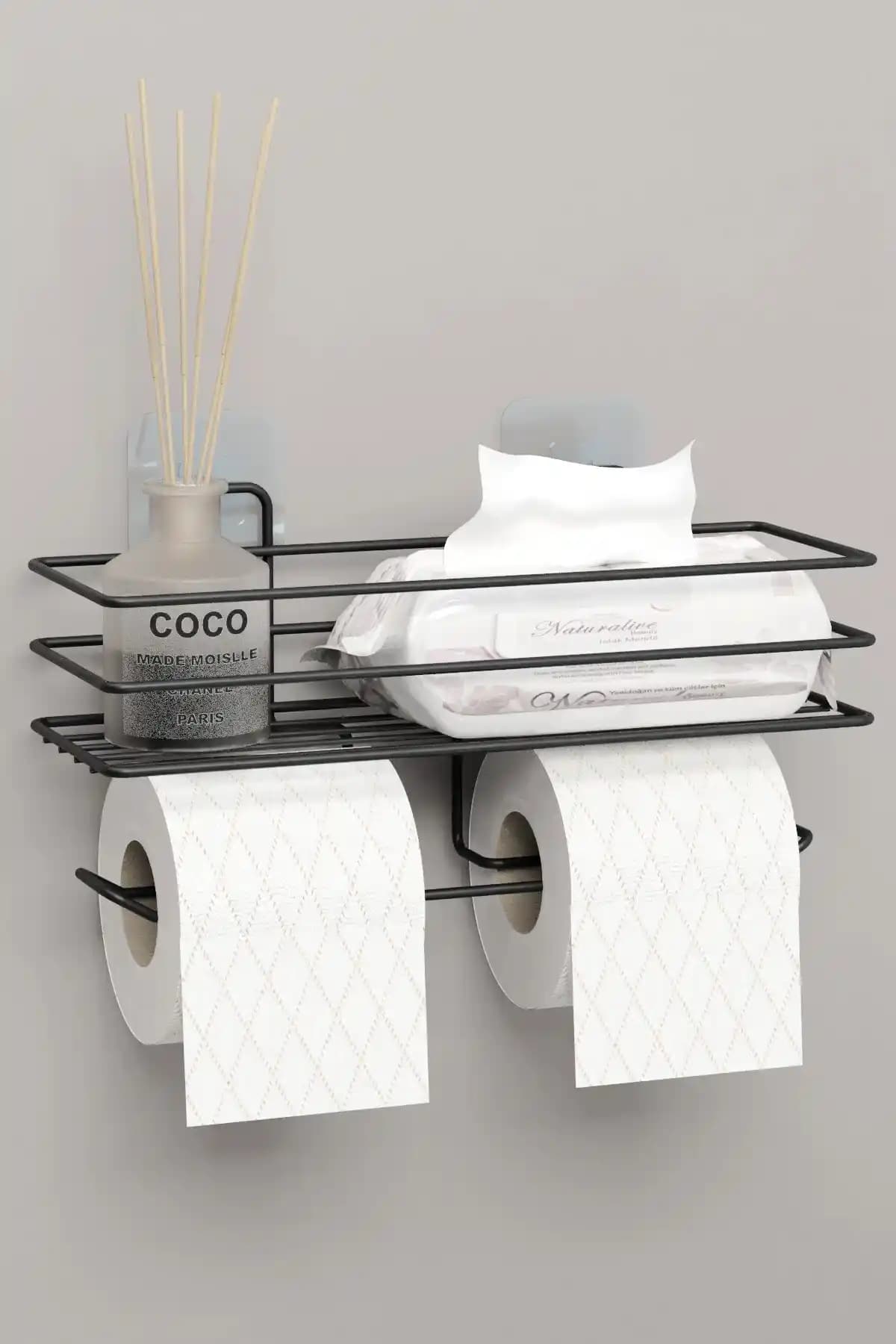 Modern ve Pratik Siyah Metal Yapışkanlı Tuvalet Kağıtlığı Tutacağı Ürün İncelemesi