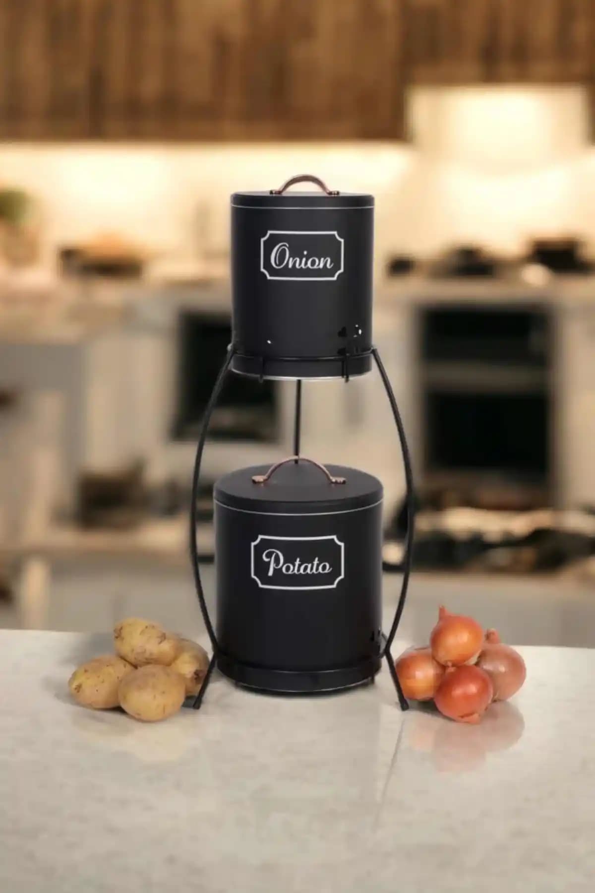 Mutfağınız İçin Dayanıklı ve Pratik 2 Katlı Patates ve Soğan Kovası