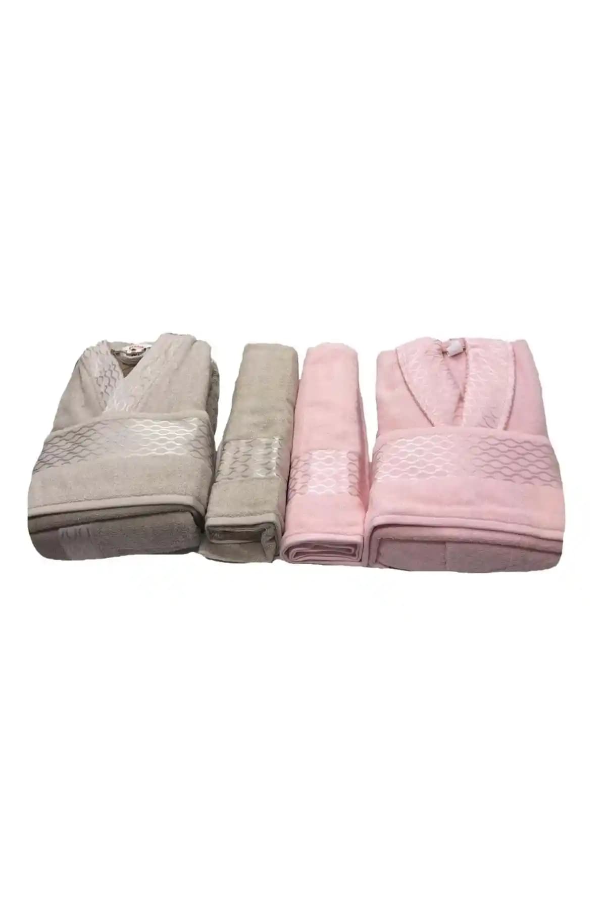 Özdilek Elissa Taş Pudra Aile Bornoz Seti Yüksek Kalite ve Konfor Sunar