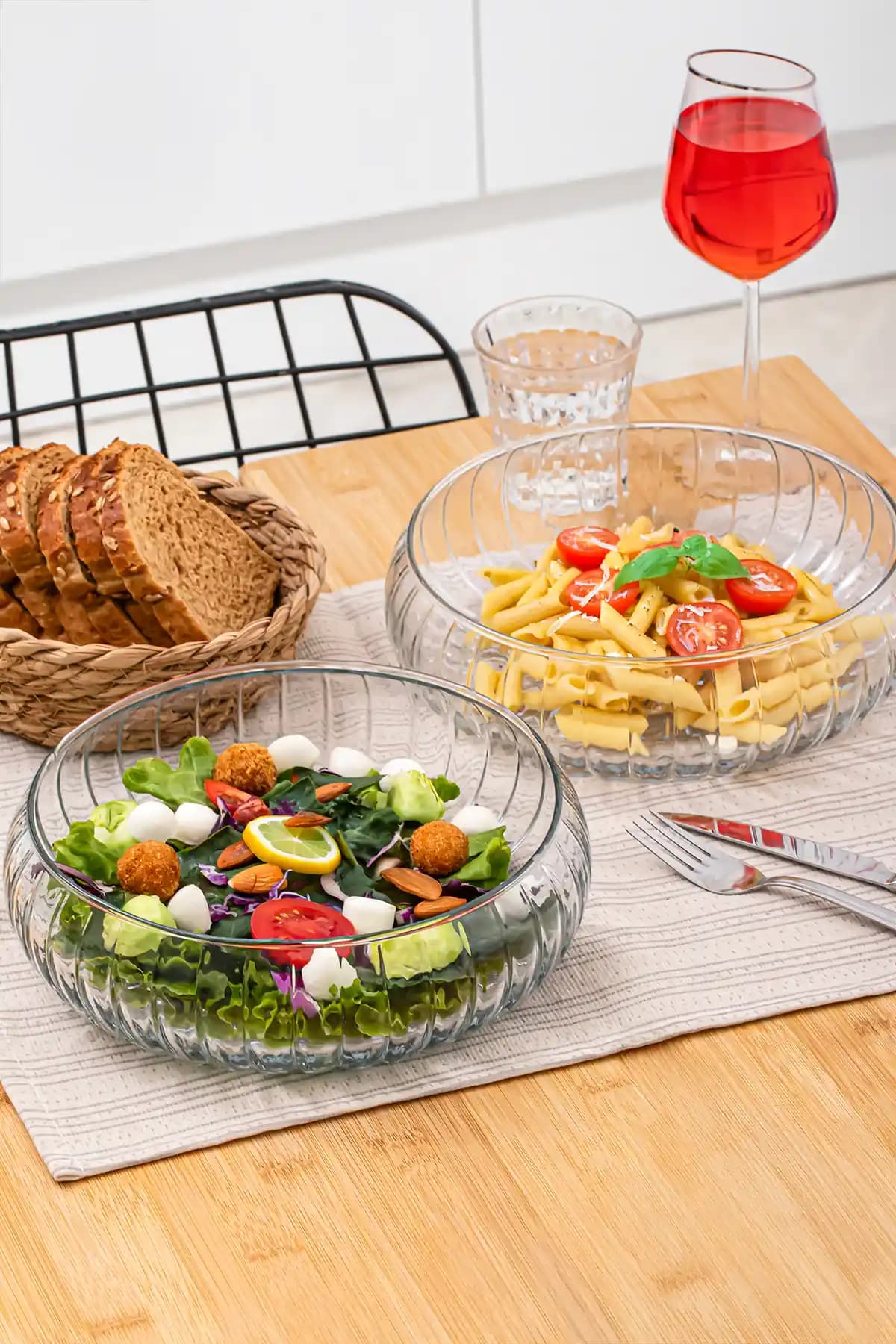 Porsima El Yapımı Büyük Cam Salata ve Meyve Sunum Kasesi Detaylı İnceleme