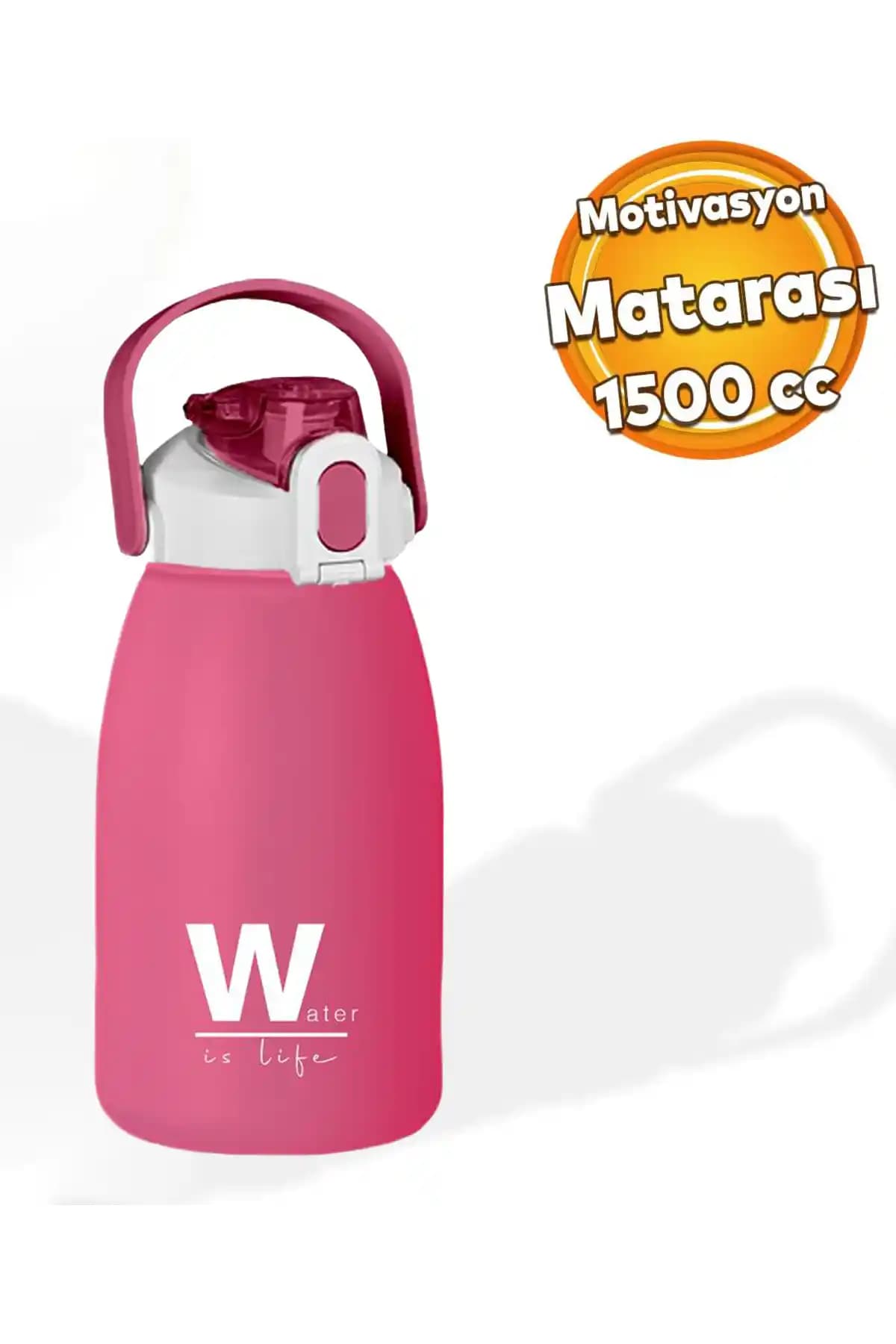 ROYALGROSS BPA İçermeyen 1500 ml Pembe Su Matarası Günlük ve Spor Kullanımı İçin