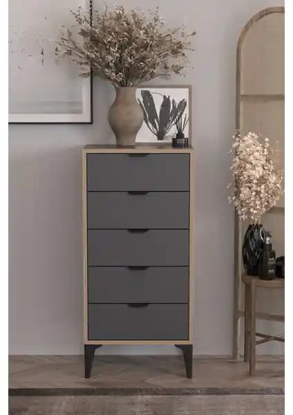 Sarmobi Arden 5 Çekmeceli Şifonyer: Modern Tasarım ve Dayanıklılık Özellikleri