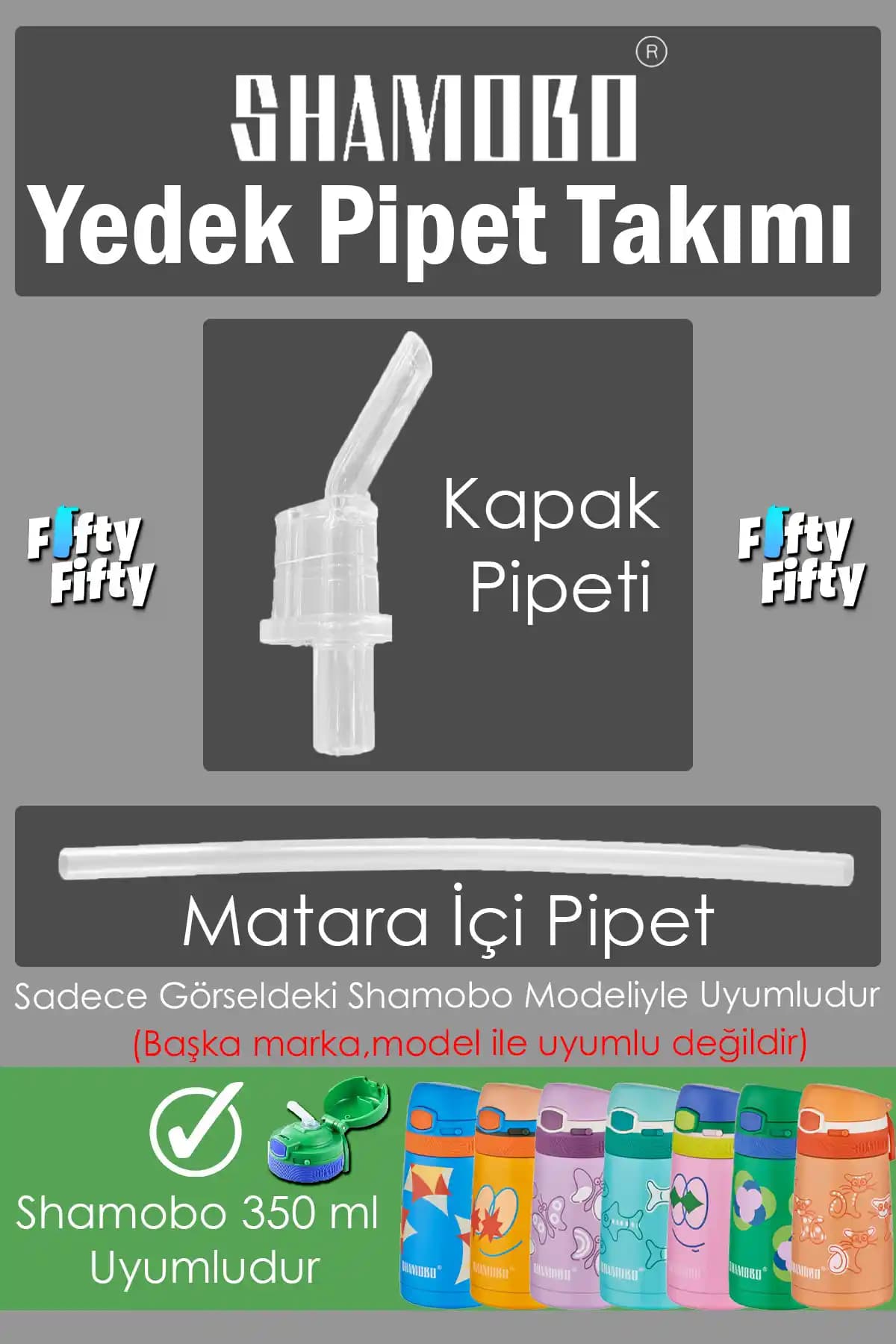 Shamobo 350 ml Paslanmaz Çelik Yedek Pipet Takımı Dayanıklı ve Pratik Kullanım