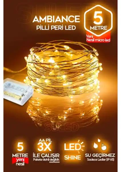 Suled 5 Metre Pilli Peri Dekor Işık: Taşınabilir ve Esnek Dekoratif Aydınlatma Çözümü