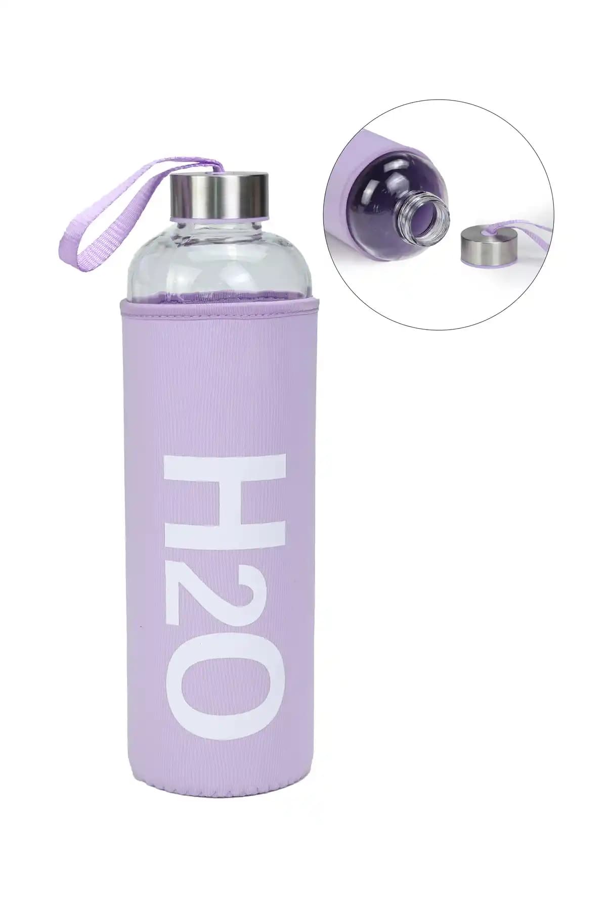 Trendmiya Bez Kılıflı 1000 ml Cam Matara Sağlıklı ve Şık Tasarım