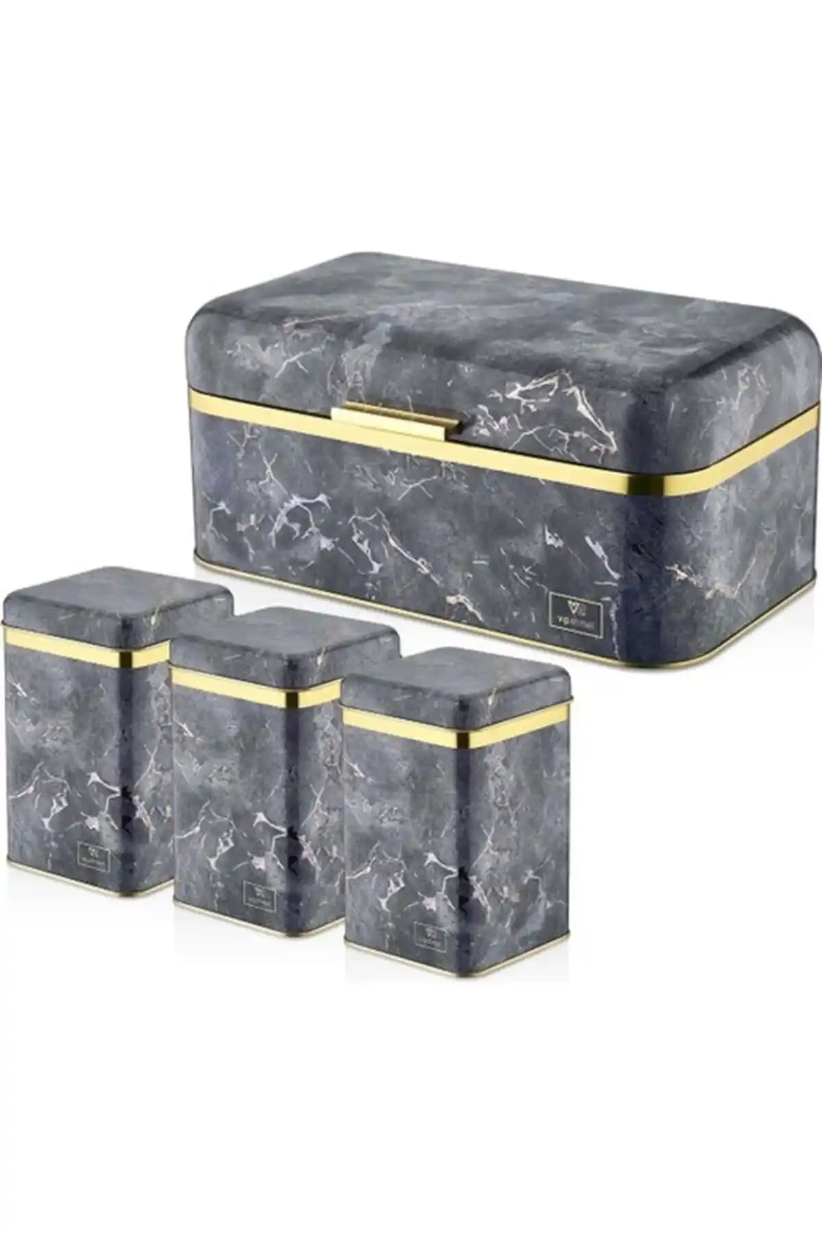 Vip Ahmet Vp-244 Mermer Desenli Dikdörtgen 4’lü Ekmeklik Seti Modern ve Şık Tasarım