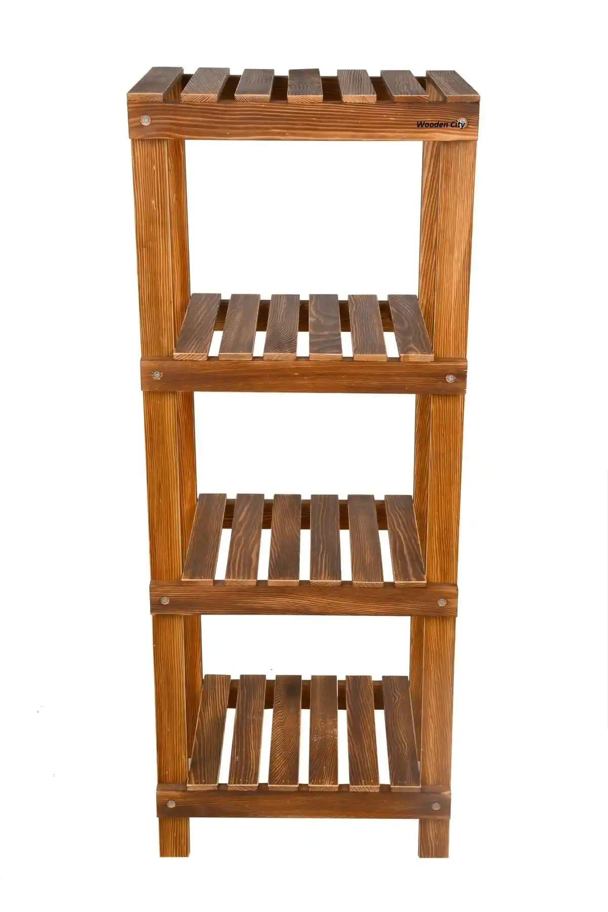 Wooden City Kahverengi Dekoratif Katlı Ahşap Raf: Estetik ve Fonksiyonellik Bir Arada