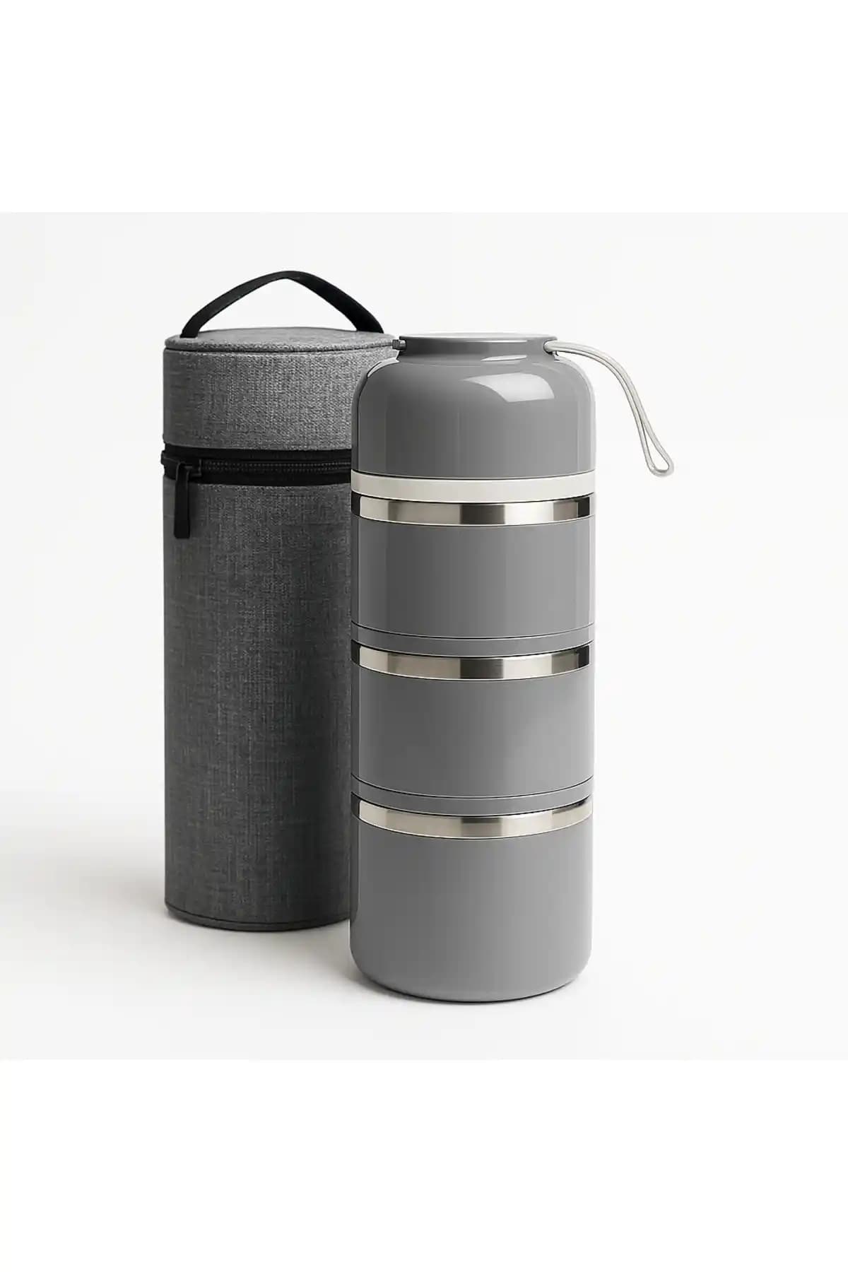WORTHBUY Yemek Termosu 3 Katman Sefer Tası 1,65 Lt Pratik ve Çok Katmanlı Tasarım