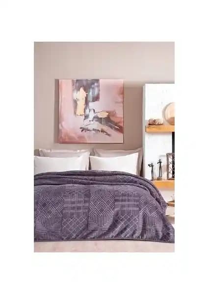 Yataş Nova Çift Kişilik Emboss Battaniye Kül Moru Estetik ve Konfor Sunar