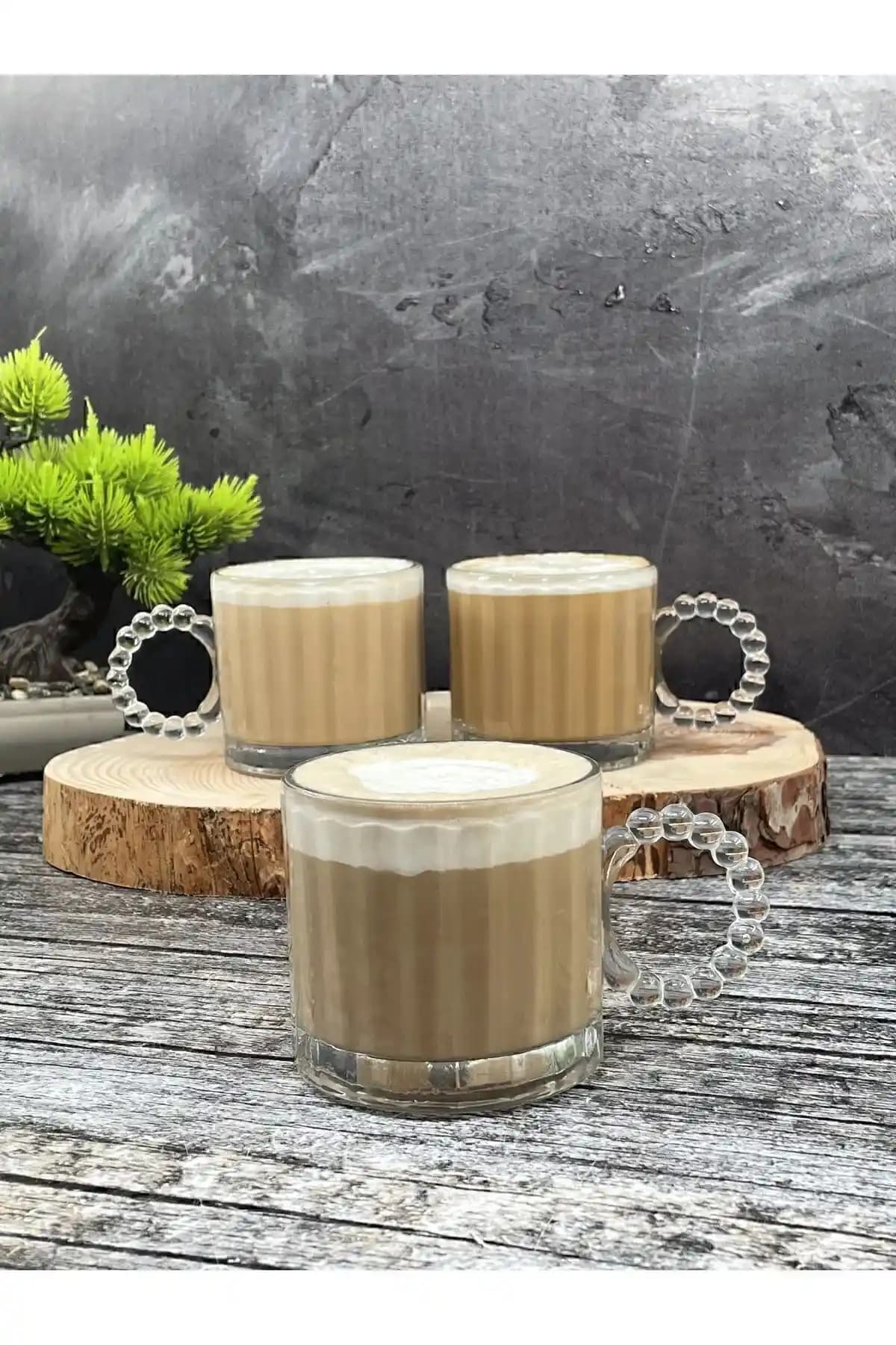 Yerli Üretim Kulplu Cam Su Bardağı 125 ml Modern ve Dayanıklı Tasarım