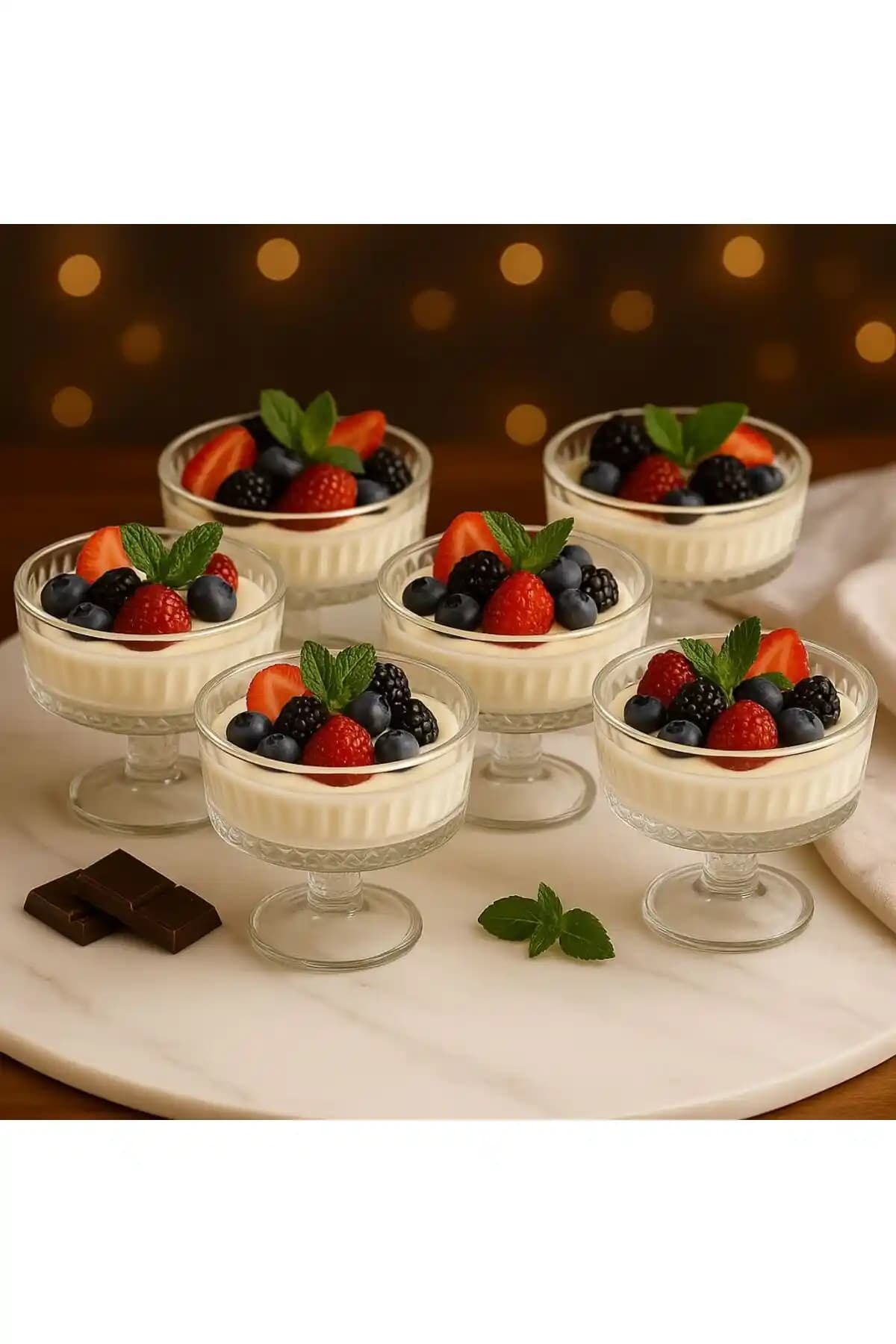 YzHome 6'lı Ayaklı Cam Dondurmalık Seti ile Şık ve Pratik Sunumlar Yapın