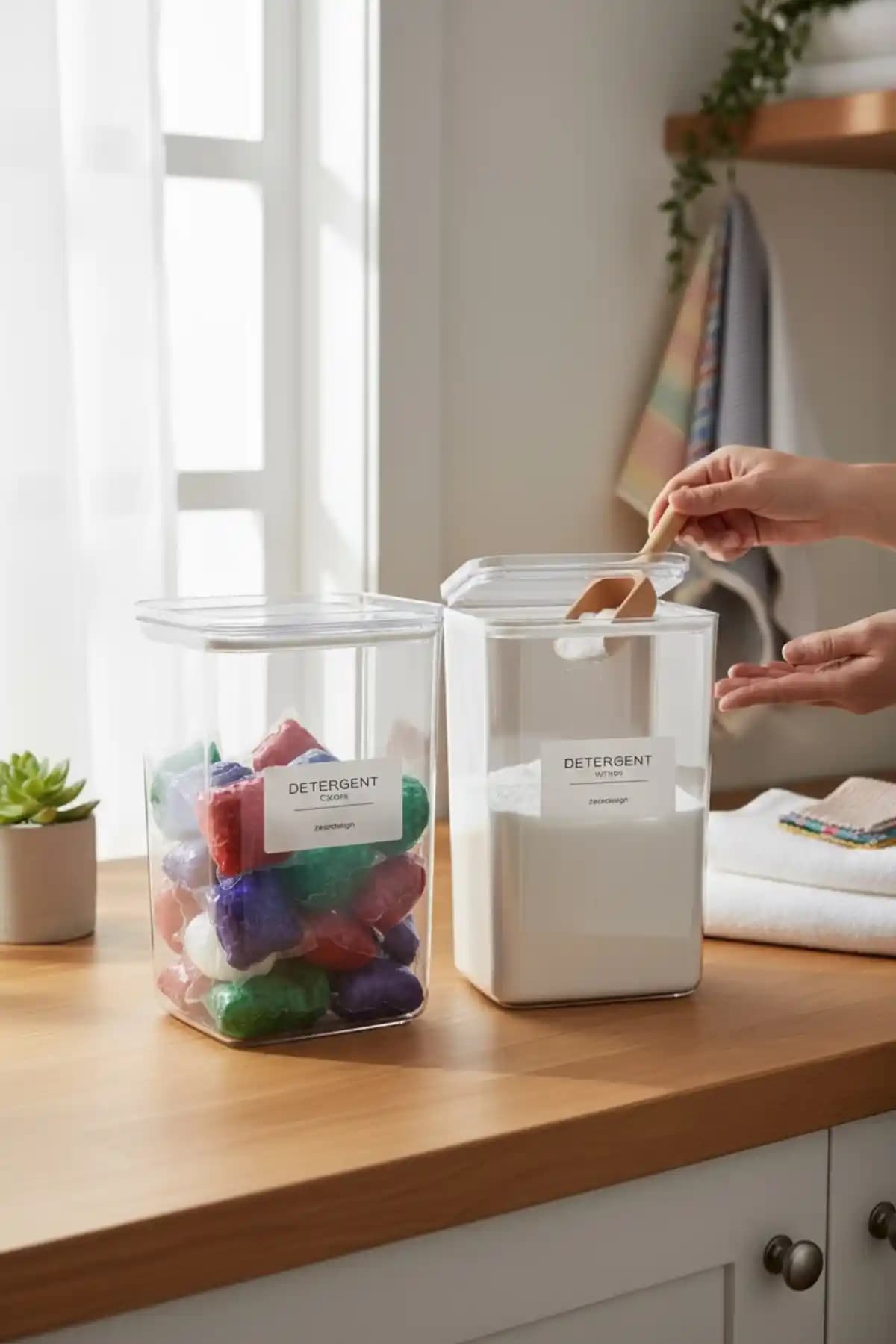 ZezeDesign Deterjan Kavanozu: Şeffaf ve Dayanıklı Temizlik Saklama Çözümü