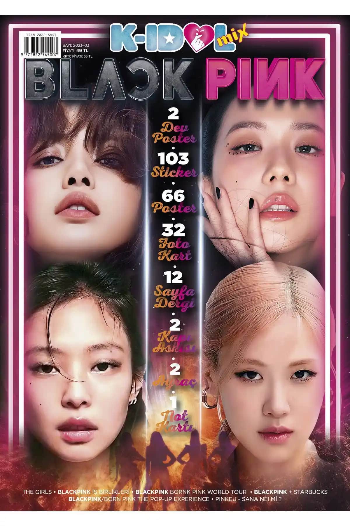 Blackpink KİDOL KIDOL MIX 2023 Koleksiyon Seti Posterler Stickerlar ve Foto Kartlar