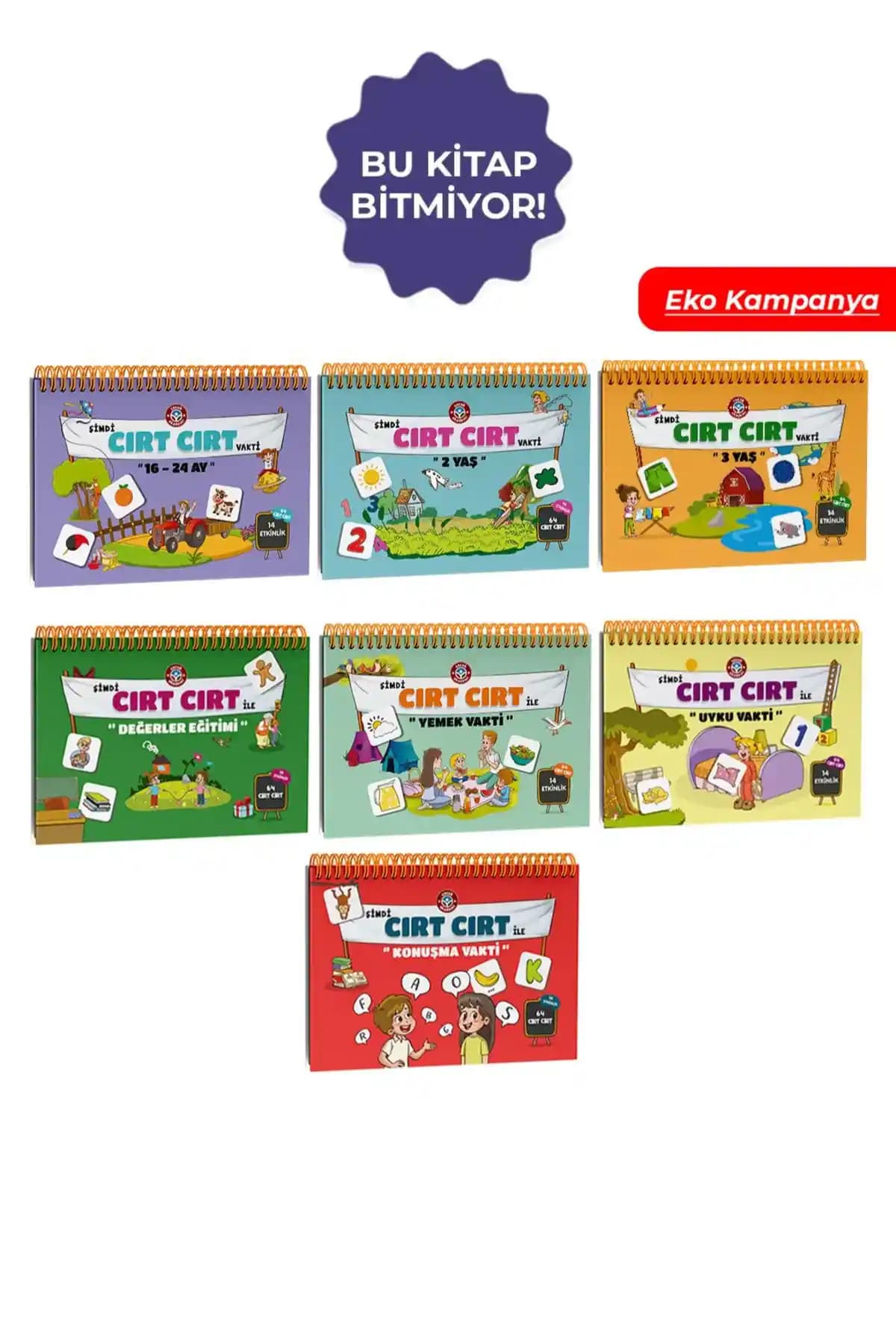 Çocuk Akademi 7'li Aktivite Eğitici Kitaplar Seti 0-3 Yaş Çocuklar İçin Eğitim ve Eğlence