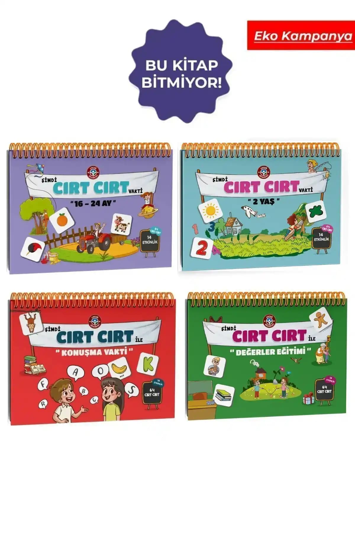 Çocuk Akademi Cırt Cırt Serisi 16-24: Dil ve Değerler Gelişimi İçin Eğitici Set