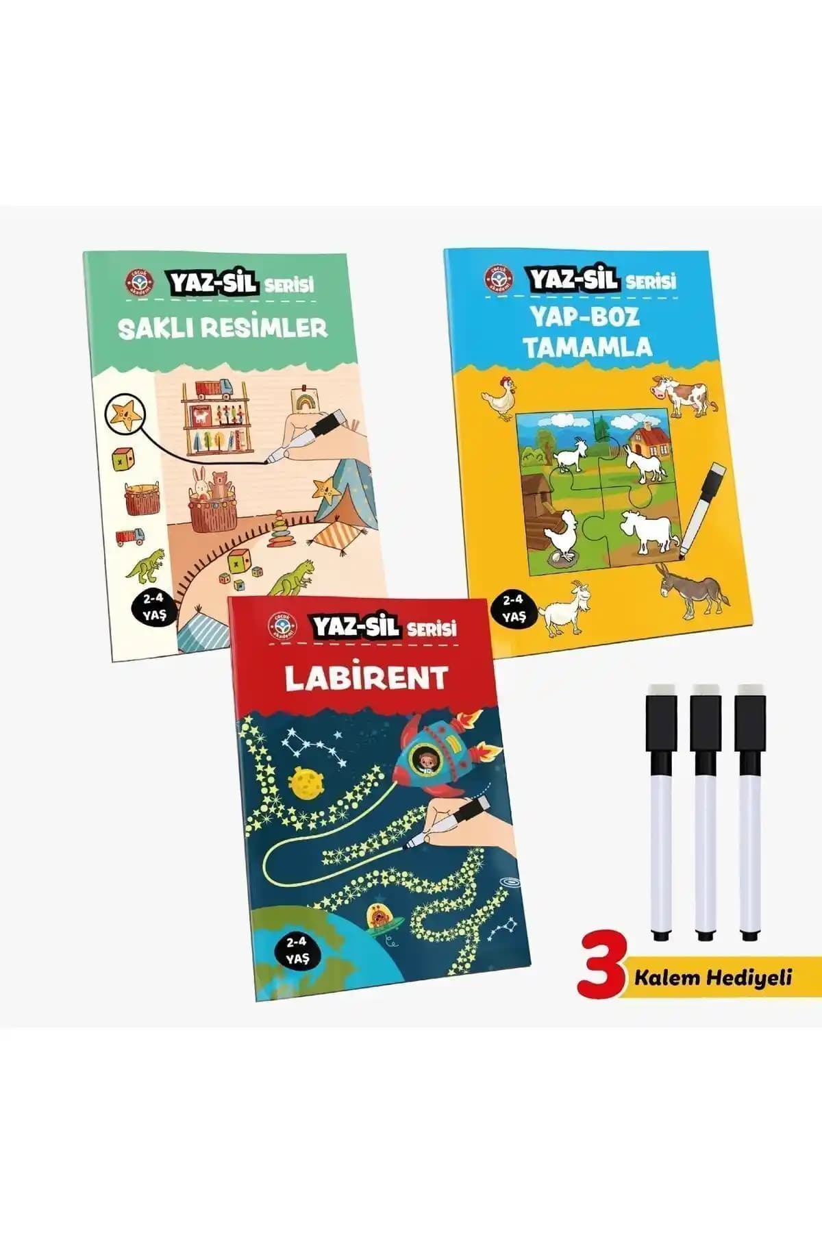 Çocuk Akademi Yaz Sil Serisi-1: Eğitici ve Eğlenceli Çocuk Gelişim Kitapları