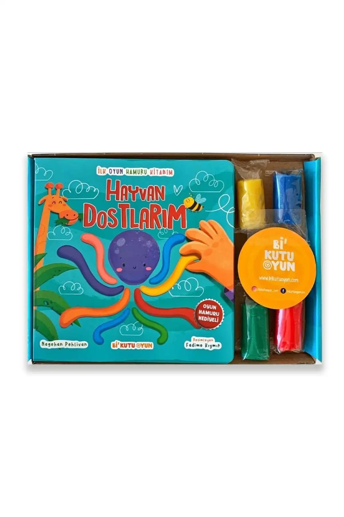 Çocuklar İçin Eğitici Oyun Hamuru ve Kitap Seti Hayvan Dostlarım