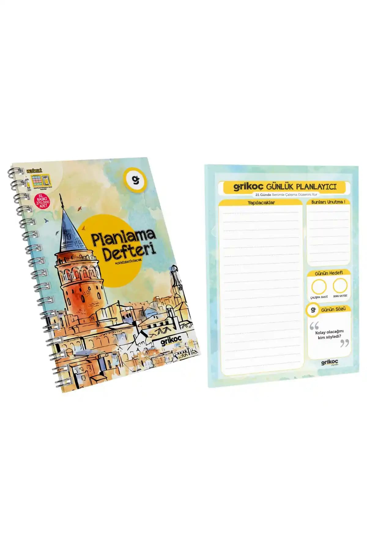 Gelişen Eğitim Dünyası İçin Tasarlanan Gri Koç Planlama Defteri ve Günlük Seti