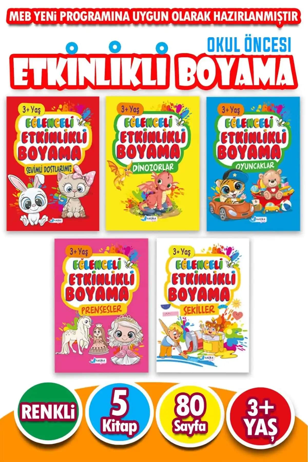 Harika Kitap 3 Çocuklar İçin Eğitici ve Eğlenceli Boyama Seti Türkiye Menşei