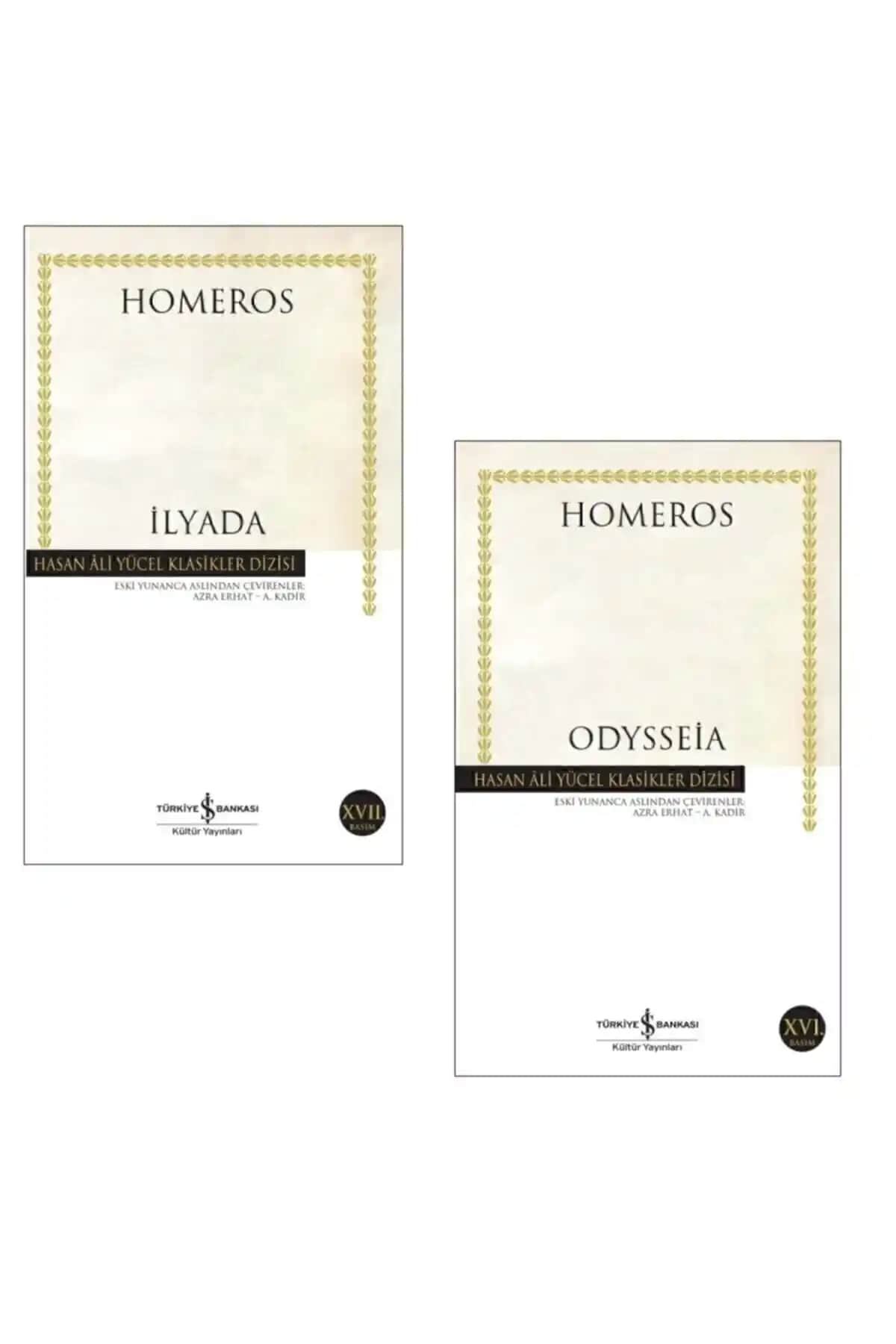Homeros'un İlyada ve Odysseia Eserleri Türkiye İş Bankası Kültür Yayınları Seti