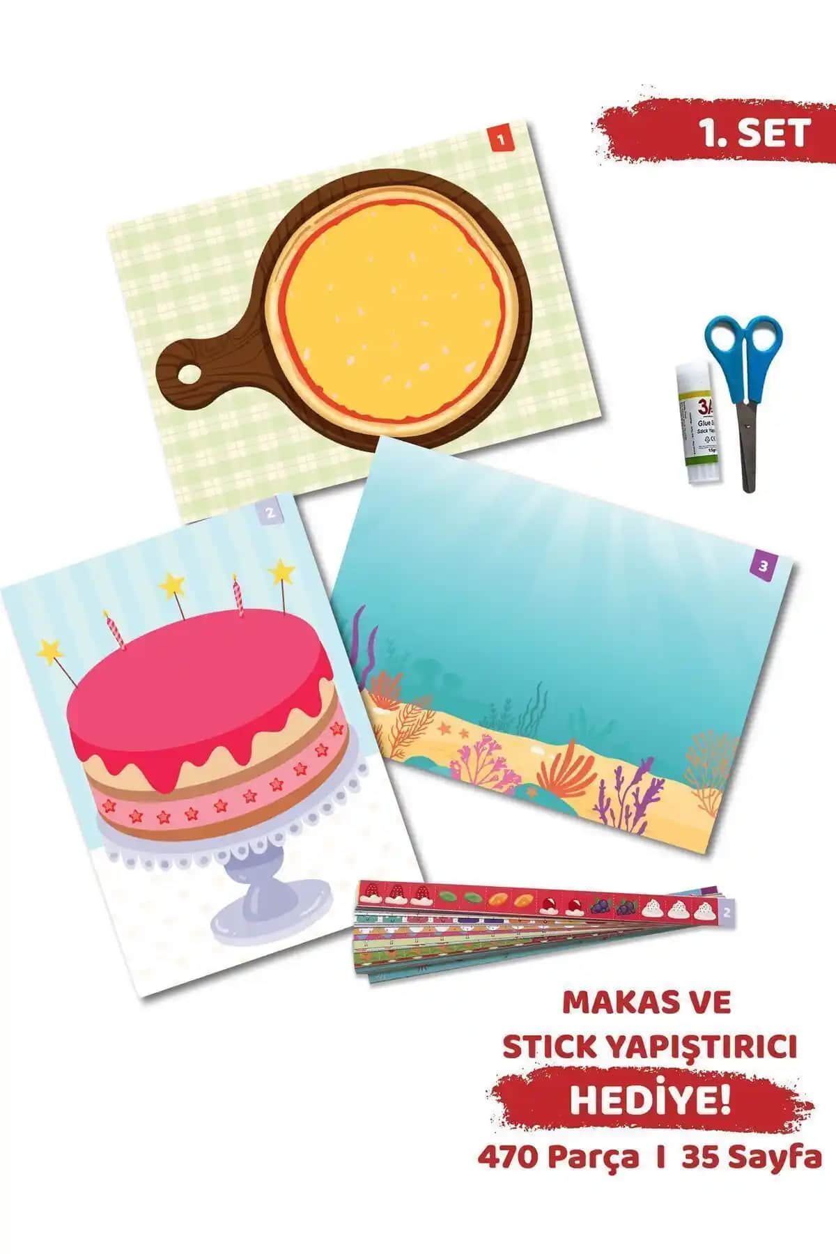 Minipoİ Kes-yapıştır-oyna Makaslı Eğitici Aktivite Seti çocukların gelişimine yönelik eğlenceli ve güvenli eğitim materyali