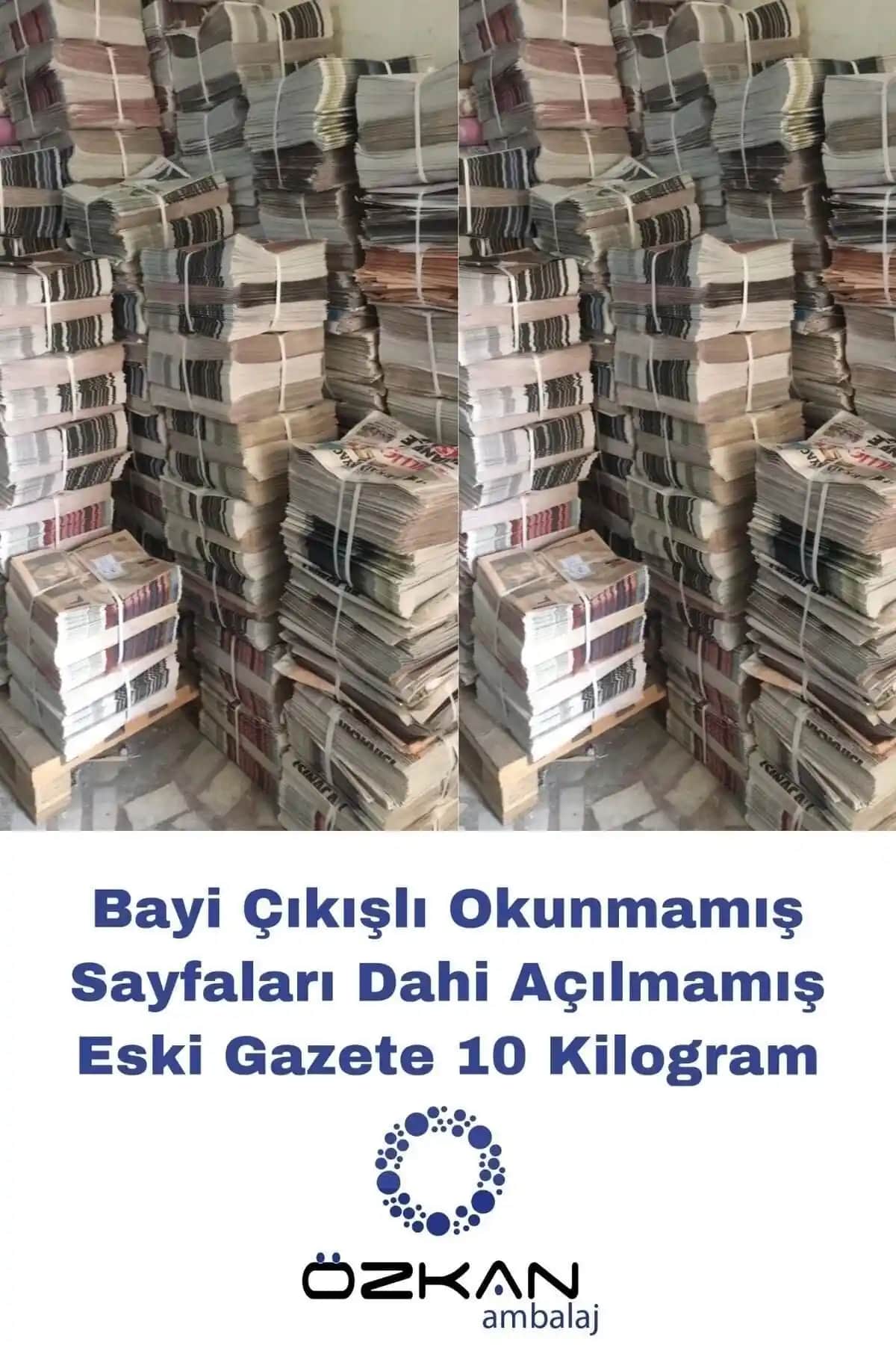 Özkan Ambalaj eski gazete koleksiyon parçası, vintage ve dekoratif kullanım için uygun