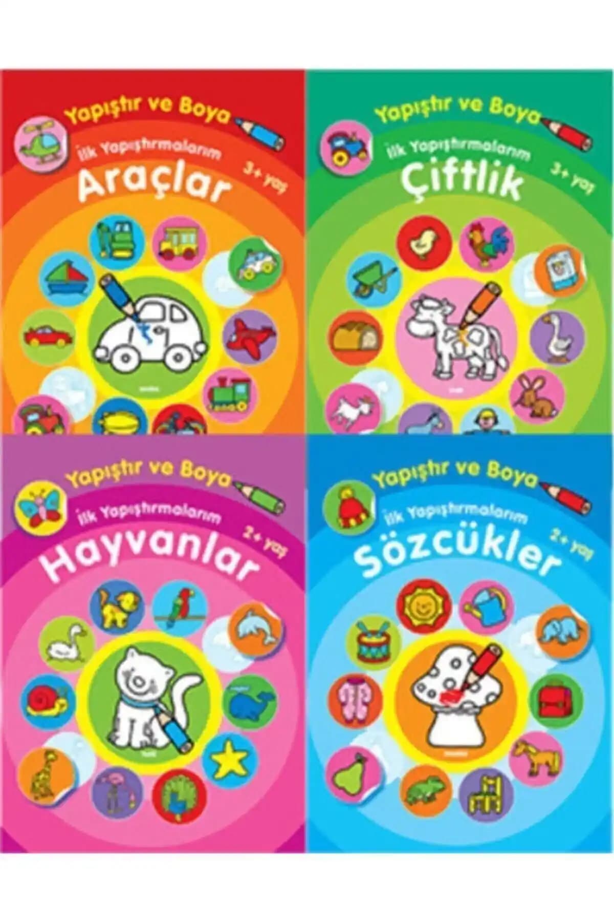 Parıltı Yayınları Çocuk Boyama ve Çıkartma Kitapları Seti: Eğlenceli ve Eğitici Aktivite Kaynağı