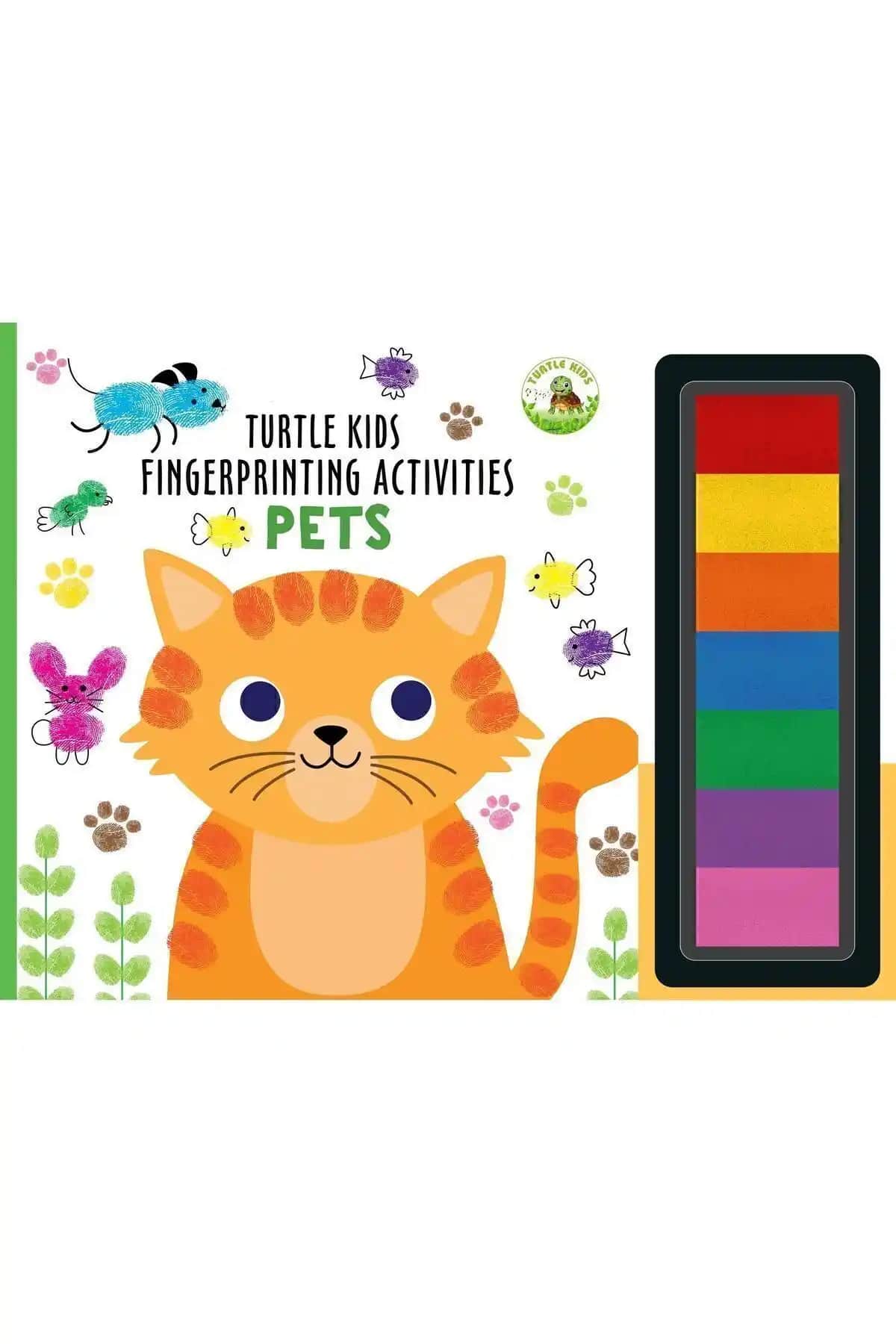 TurtleKids Parmak İzleme ve Evcil Hayvanlar Seti Çocuklar İçin Eğitici ve Yaratıcı Aktivite Kitabı