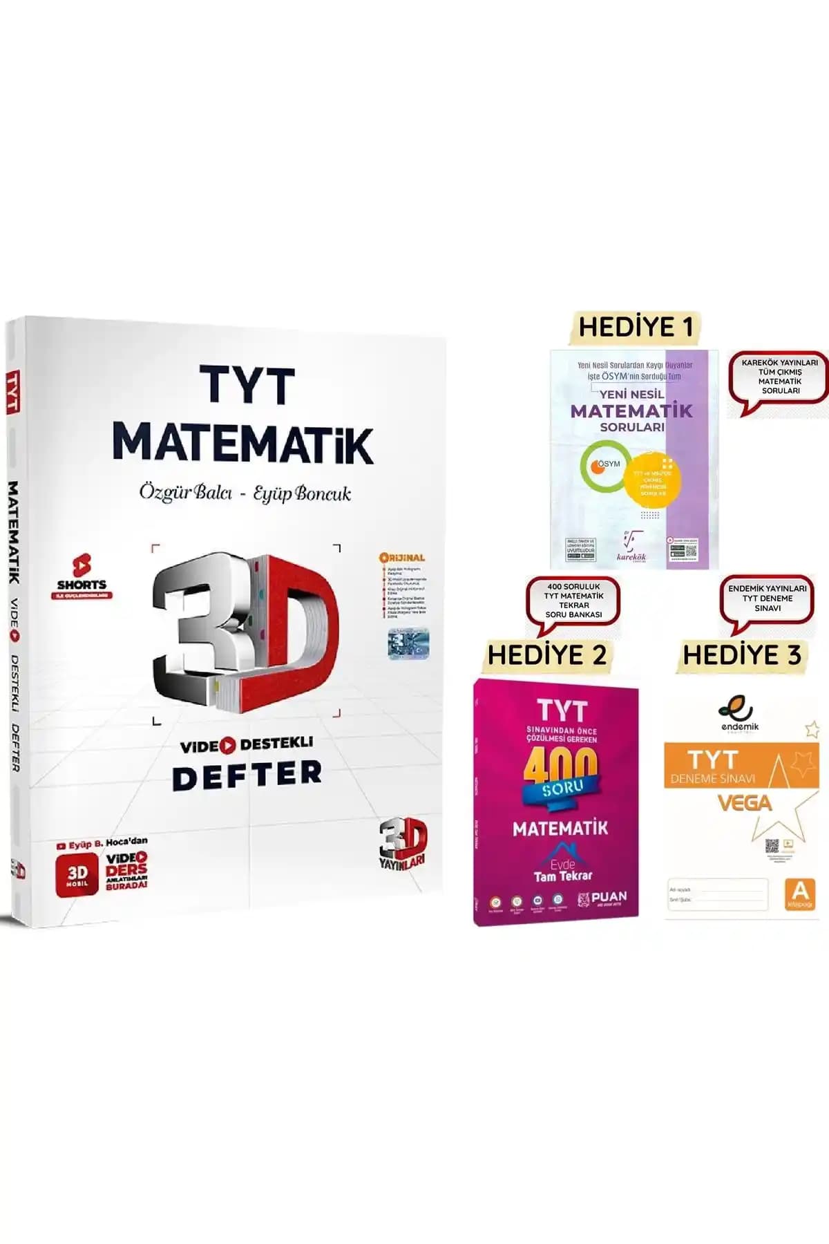 TYT ve AYT 2025 Matematik Seti 3D Yayınları Video Destekli Konu Anlatımlı Kitap